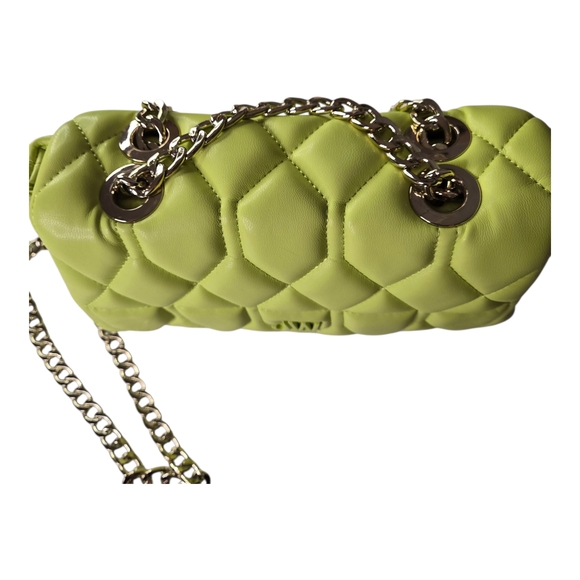 JASON WU Quilted Lime Green Bag With Thick Gold Chain Handle- NWOT - Picture 7 of 12